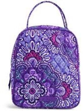 Vera Bradley Retired Lilac Tapestry Paisley Hipster Insulated Lunch Tote